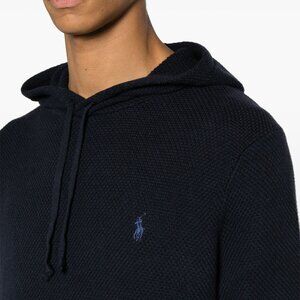 Polo Ralph Lauren Hoodie Waffle Knit Thermal Navy Blue w/Pony Logo size XL
